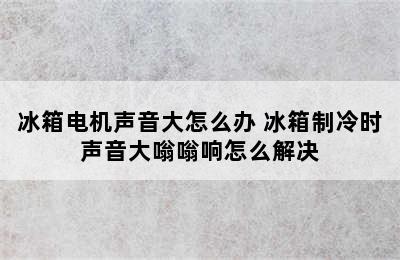 冰箱电机声音大怎么办 冰箱制冷时声音大嗡嗡响怎么解决